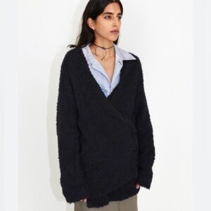 Our Legacy mid line cardigan in black cloud cotton Size 38/Med